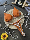 Leopard Print Halter Triangle Bikini Top