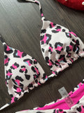 Pink Leopard Print Bikini Set