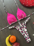 Pink Leopard Print Bikini Set