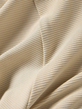 Beige Twist Front Ruffle Sleeve Ribbed Crop Top