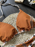 Leopard Print Halter Triangle Bikini Top